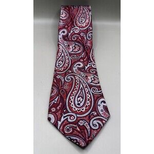 Forsyth FOC Mens Necktie Tie Paisley Red Blue Gold Hand Sewn Silk 59" China Made
